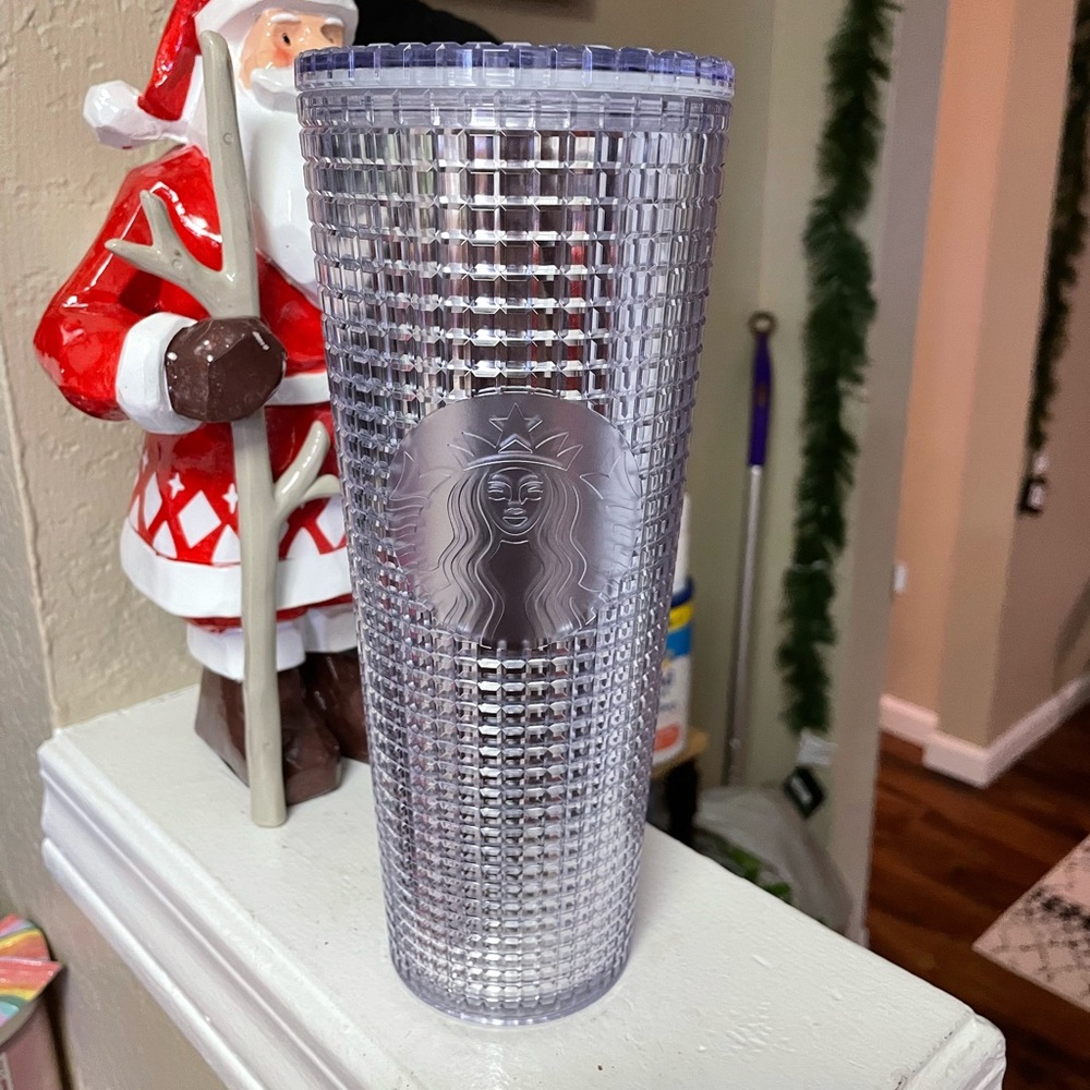 Starbucks venti silver grid tumbler